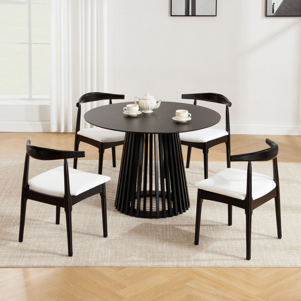 Nolan Modern Dining Chairs with Solid Wood Legs (Set of 2)