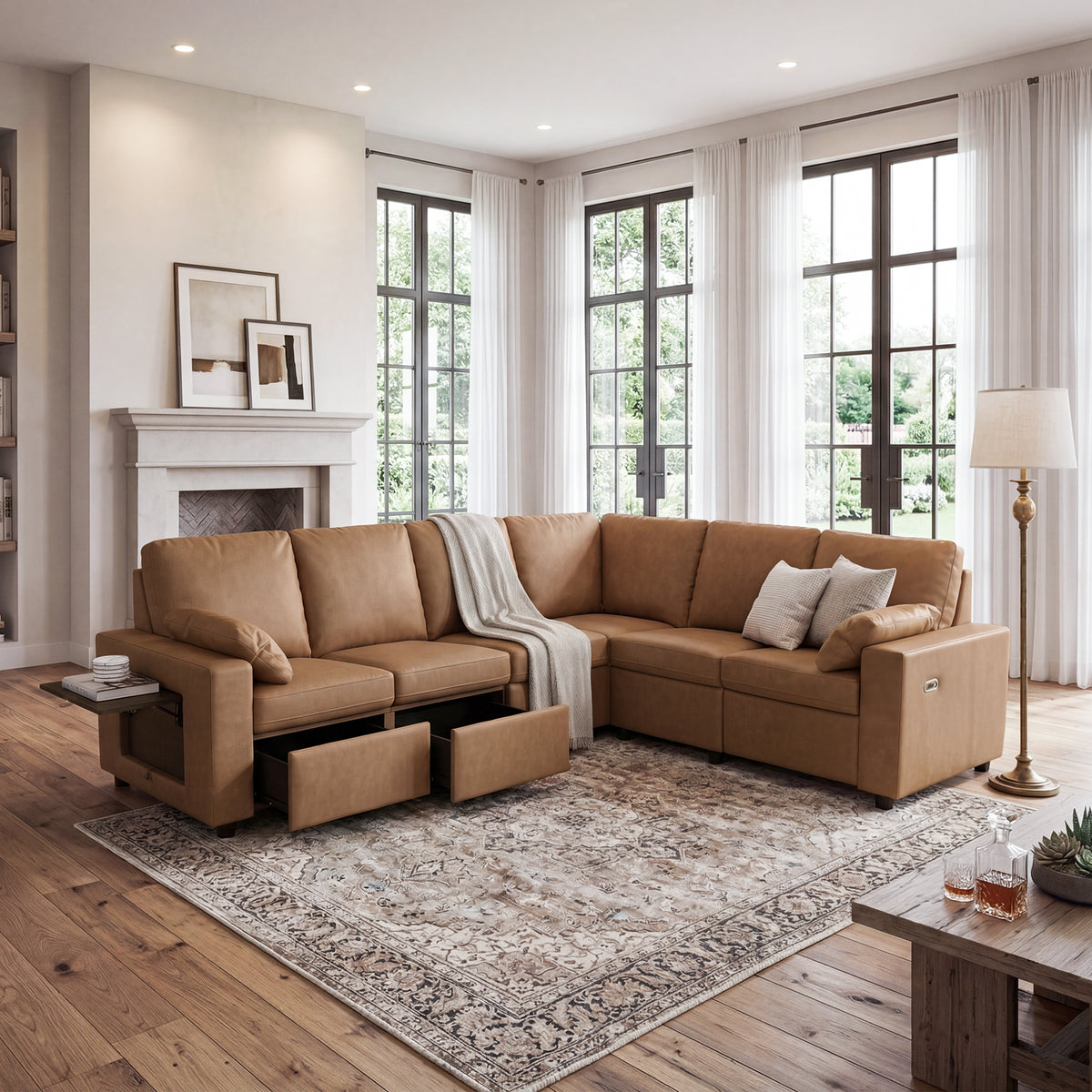 Levi Wall Hugger Reclining Sectional Sofa with Storage