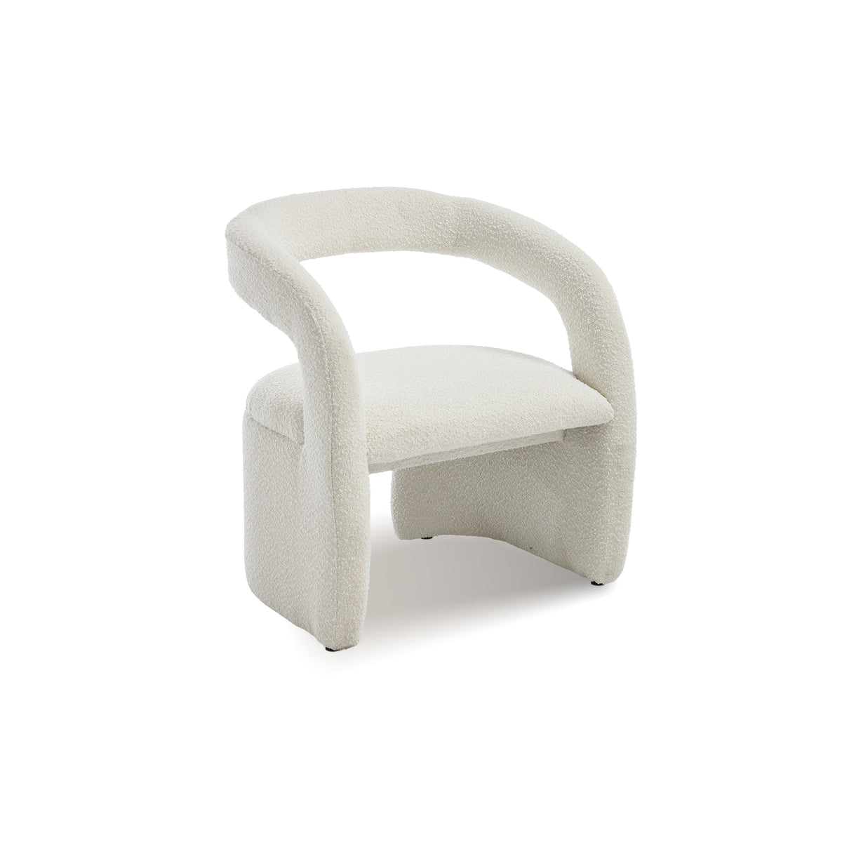 Eva Boucle Accent Chair with Ottoman