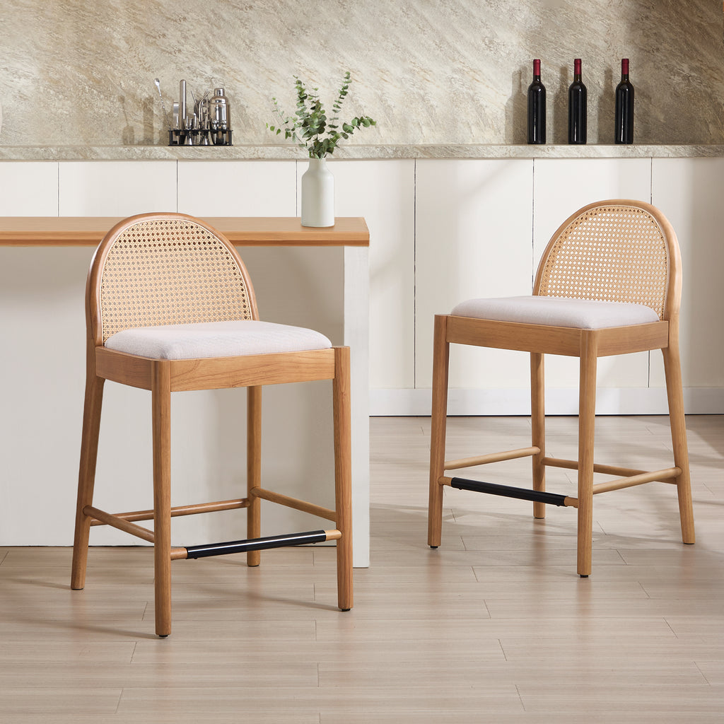 Luna Rattan Bar Stools (Set of 4)