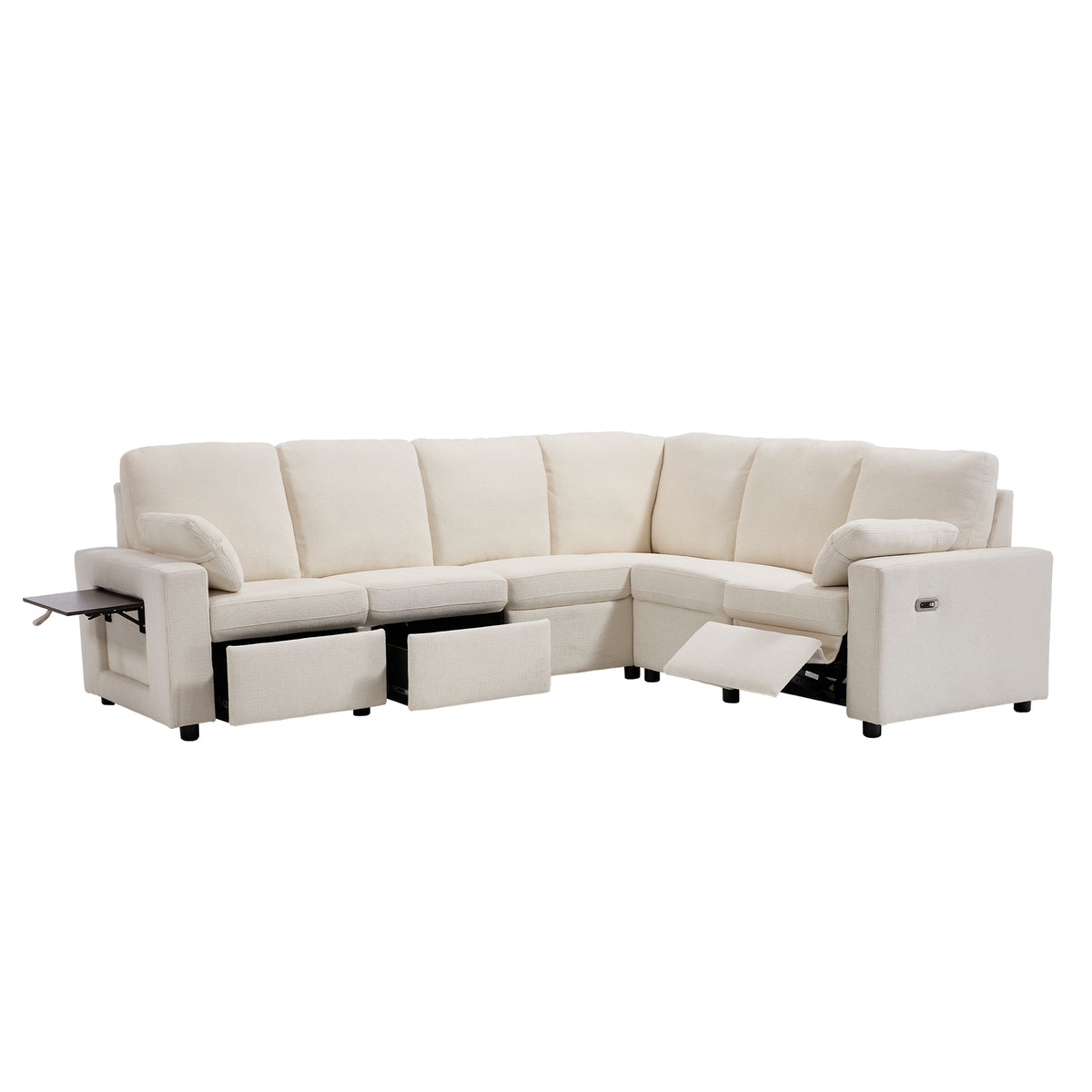 Levi Wall Hugger Reclining Sectional Sofa with Storage