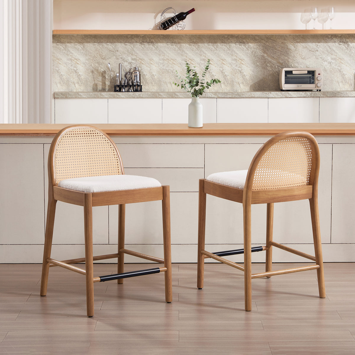Luna Rattan Bar Stools (Set of 2)