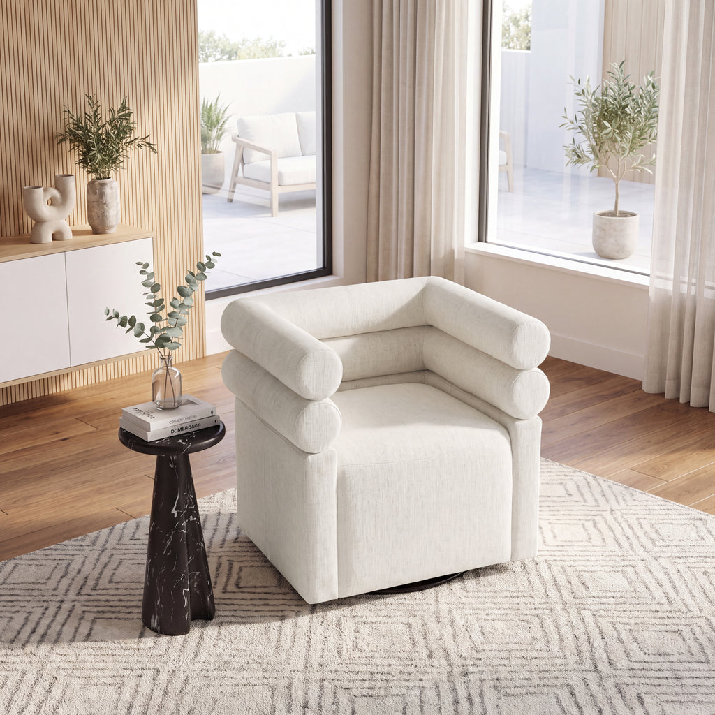 Asher Genuine Leather Swivel Lounge Chair