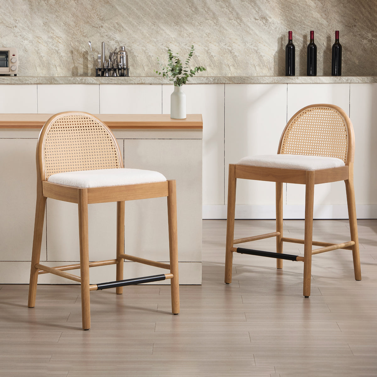 Luna Rattan Bar Stools (Set of 4)