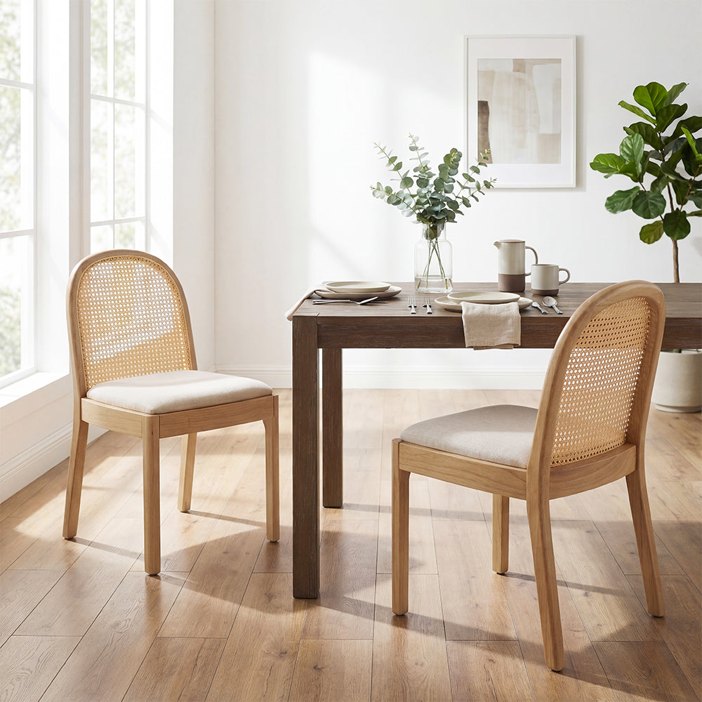 Luna Rattan Dining Chairs (Set of 4)
