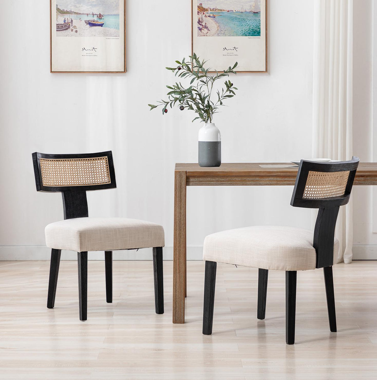 Payson Modern Cane Dining Chairs (Set of 2)