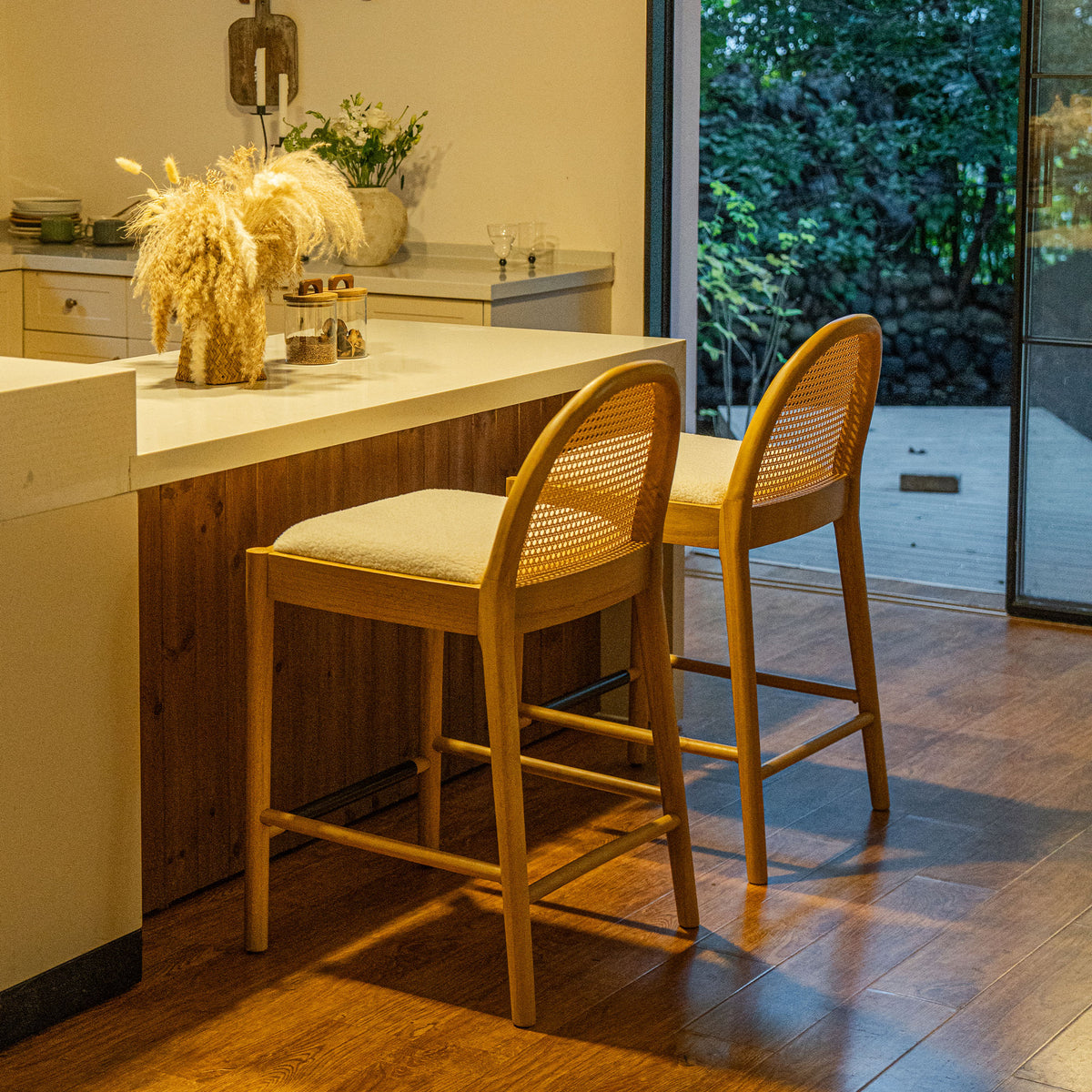 Luna Rattan Bar Stools (Set of 4)