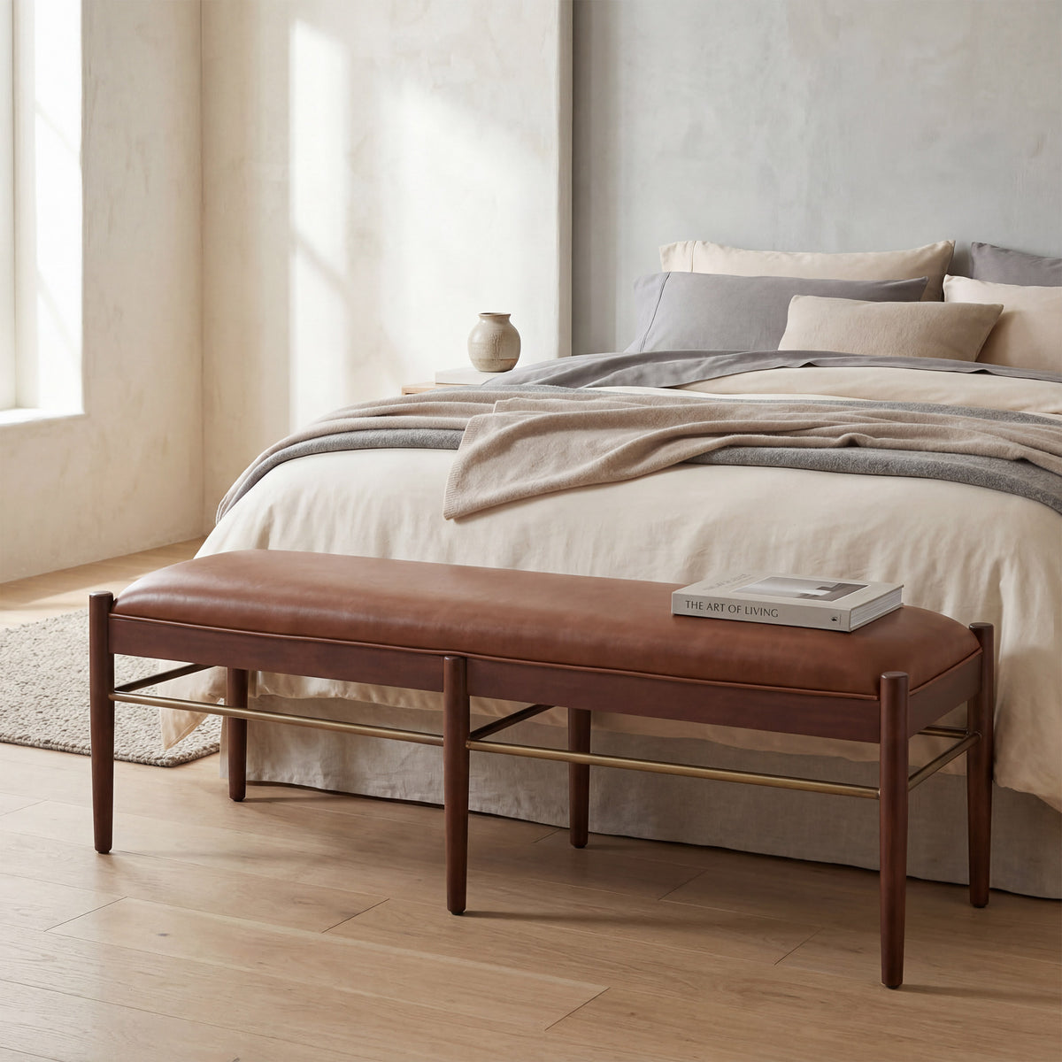 Ashby Mid-Century Modern Bench