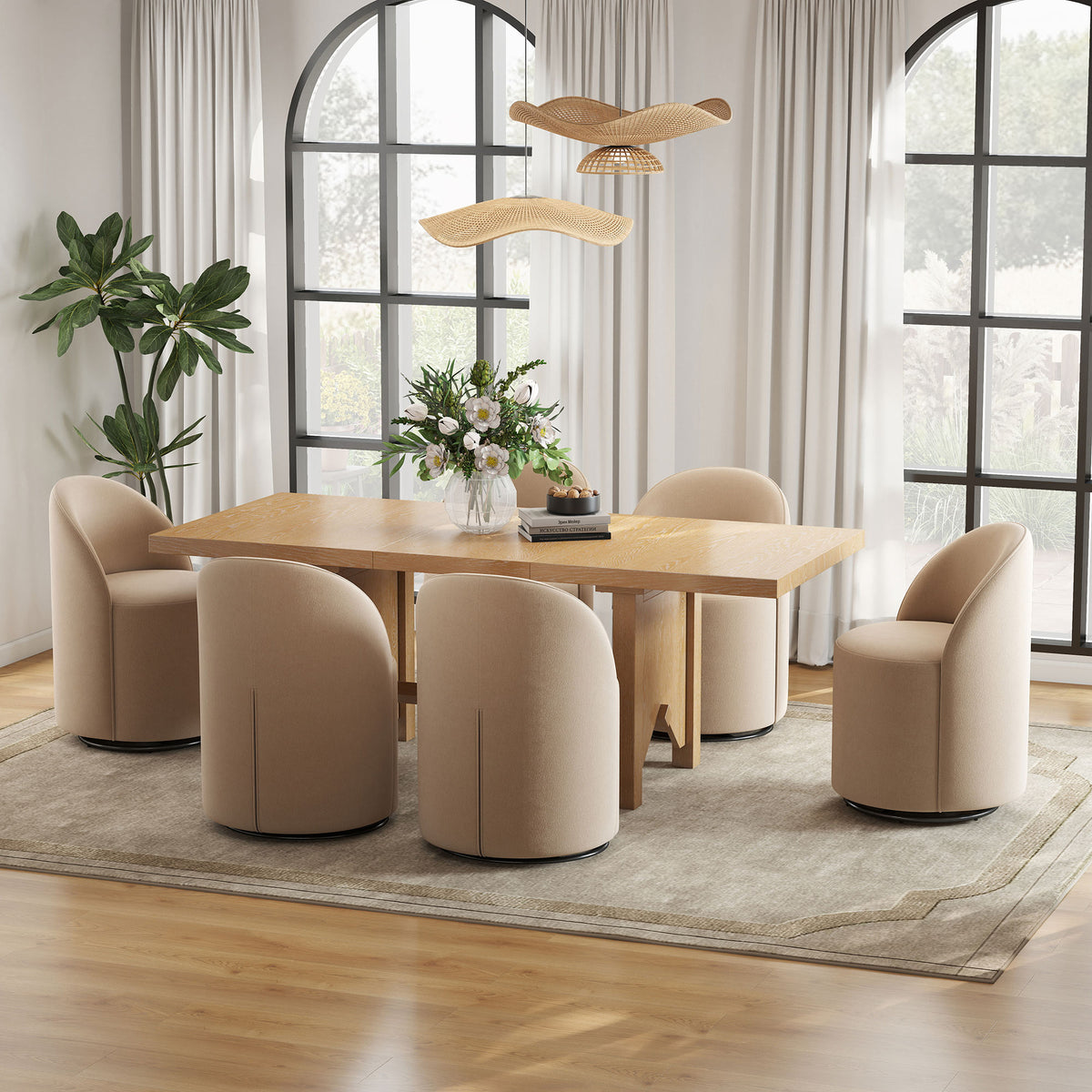 Ryan Modern Upholstered Swivel Dining Chair