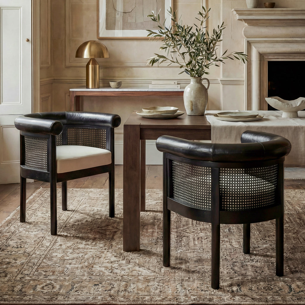 Richard Mid-Century Modern Cane Dining Chair