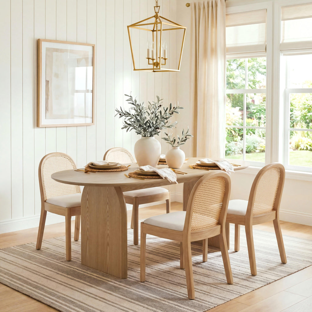 Luna Rattan Dining Chairs (Set of 4)