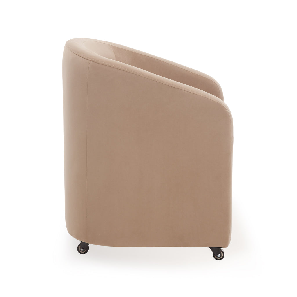 Troy Modern Velvet Rolling Dining Chair