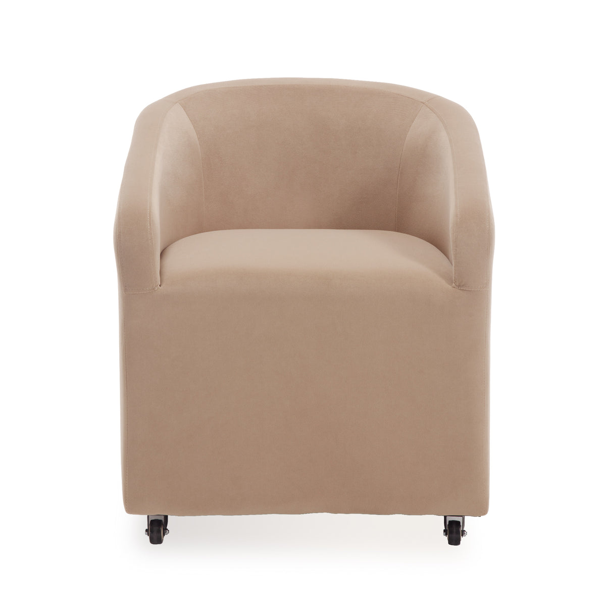 Troy Modern Velvet Rolling Dining Chair