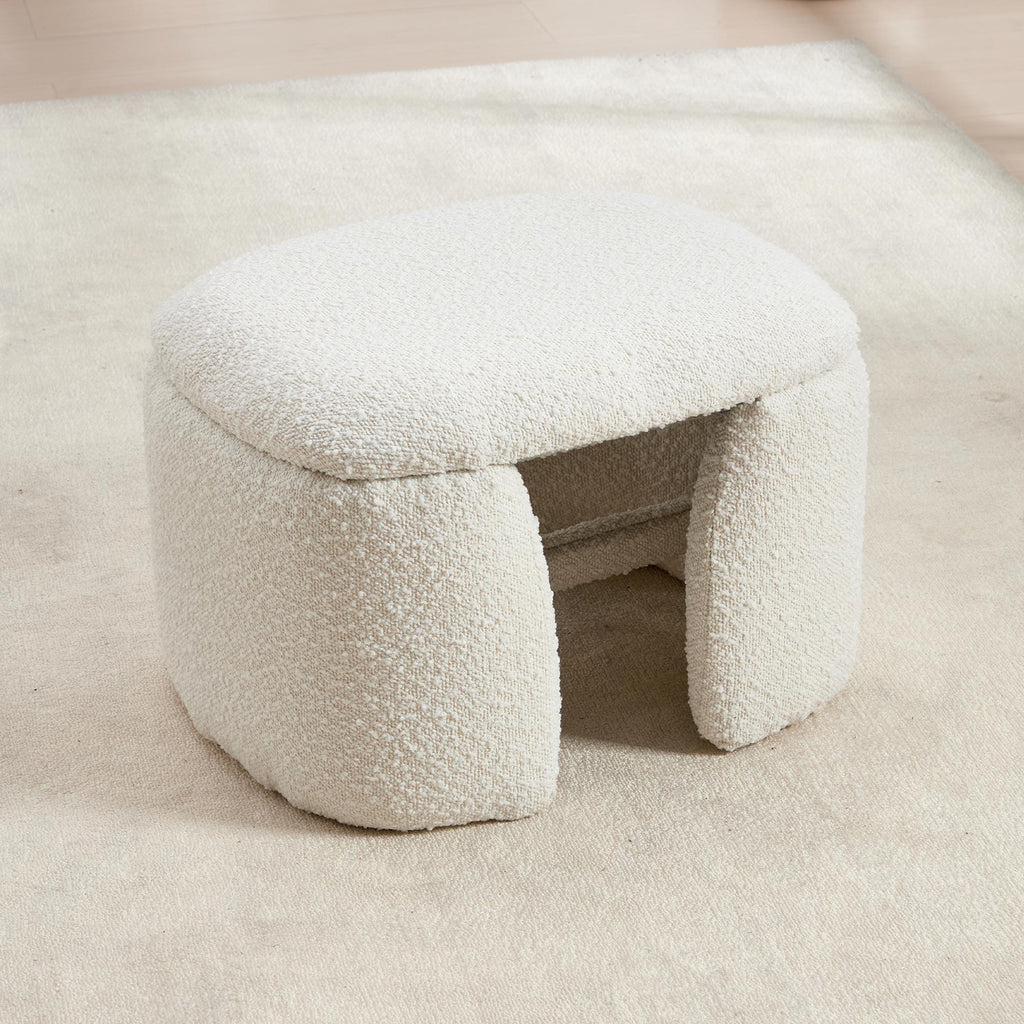 Eva Boucle Accent Chair with Ottoman
