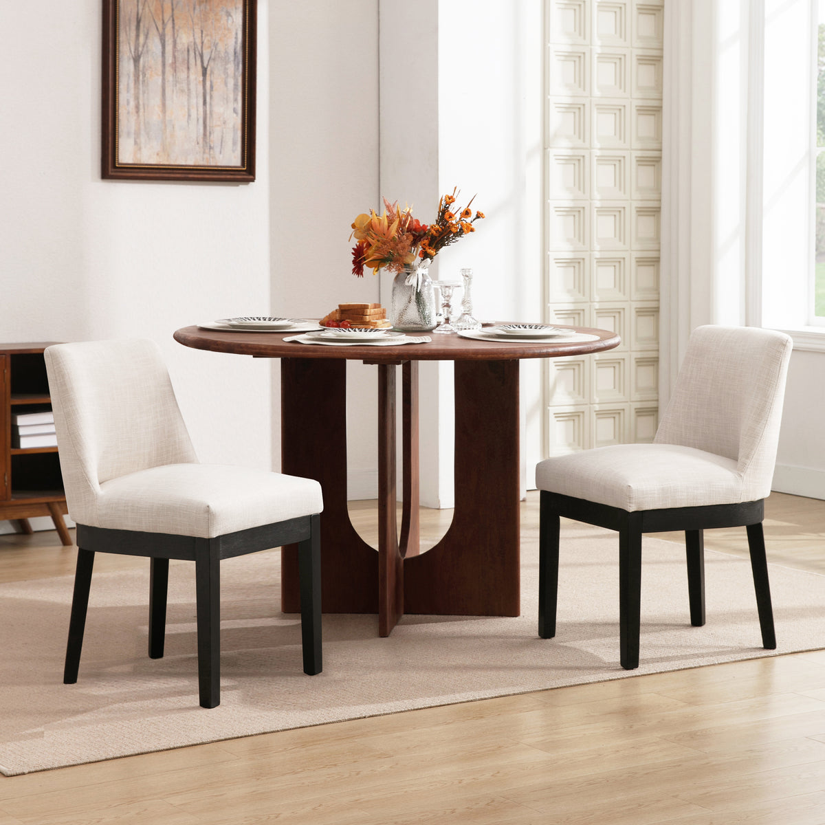 Milla Upholstered Dining Chair — Black Leg