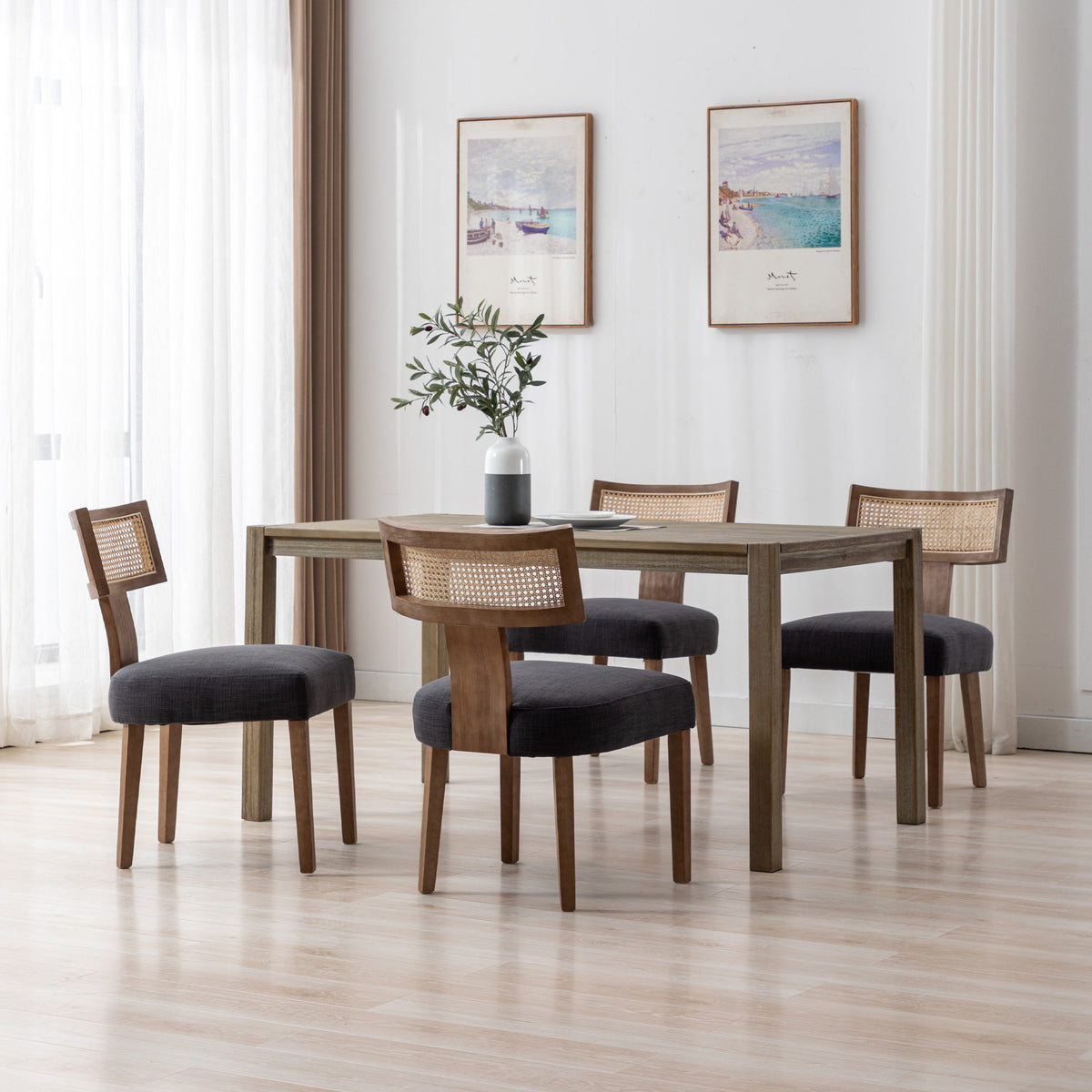Payson Modern Cane Dining Chairs (Set of 2)