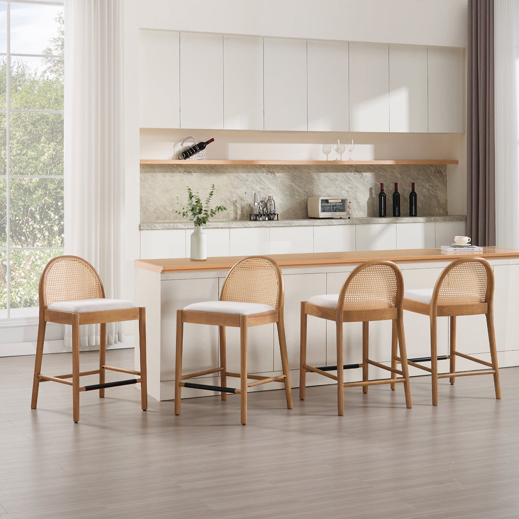 Luna Rattan Bar Stools (Set of 4)