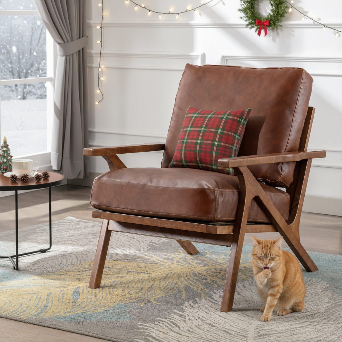 Charles Lounge Armchair with Ottoman