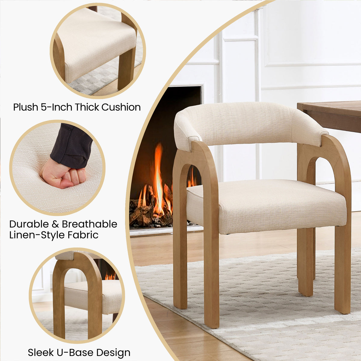 Clara Upholstered Dining Chairs (Set of 2)