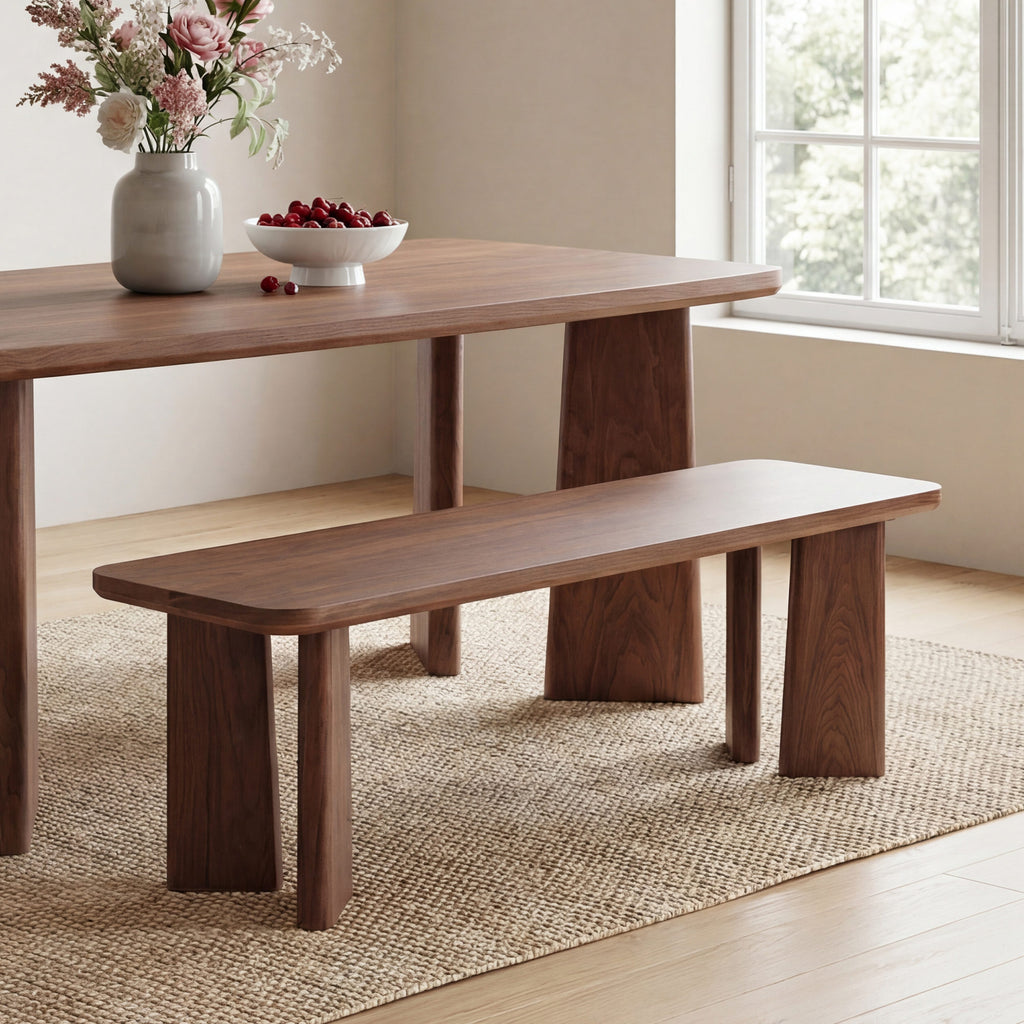 Humber Rectangle Mid-Century Modern Dining Bench