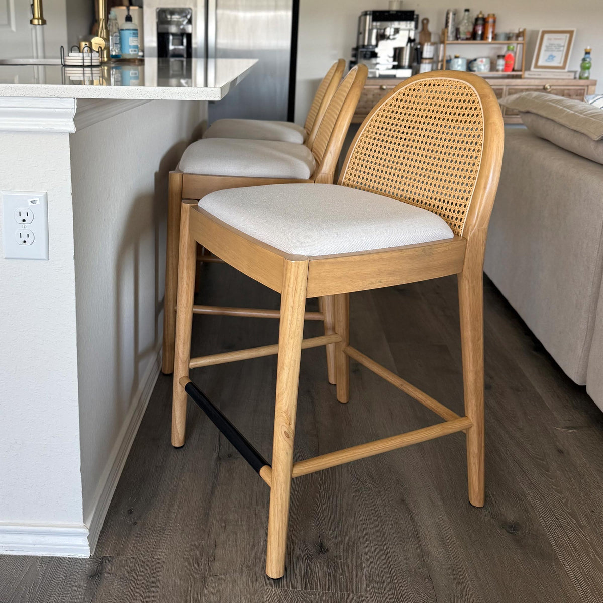 Luna Rattan Bar Stools (Set of 4)