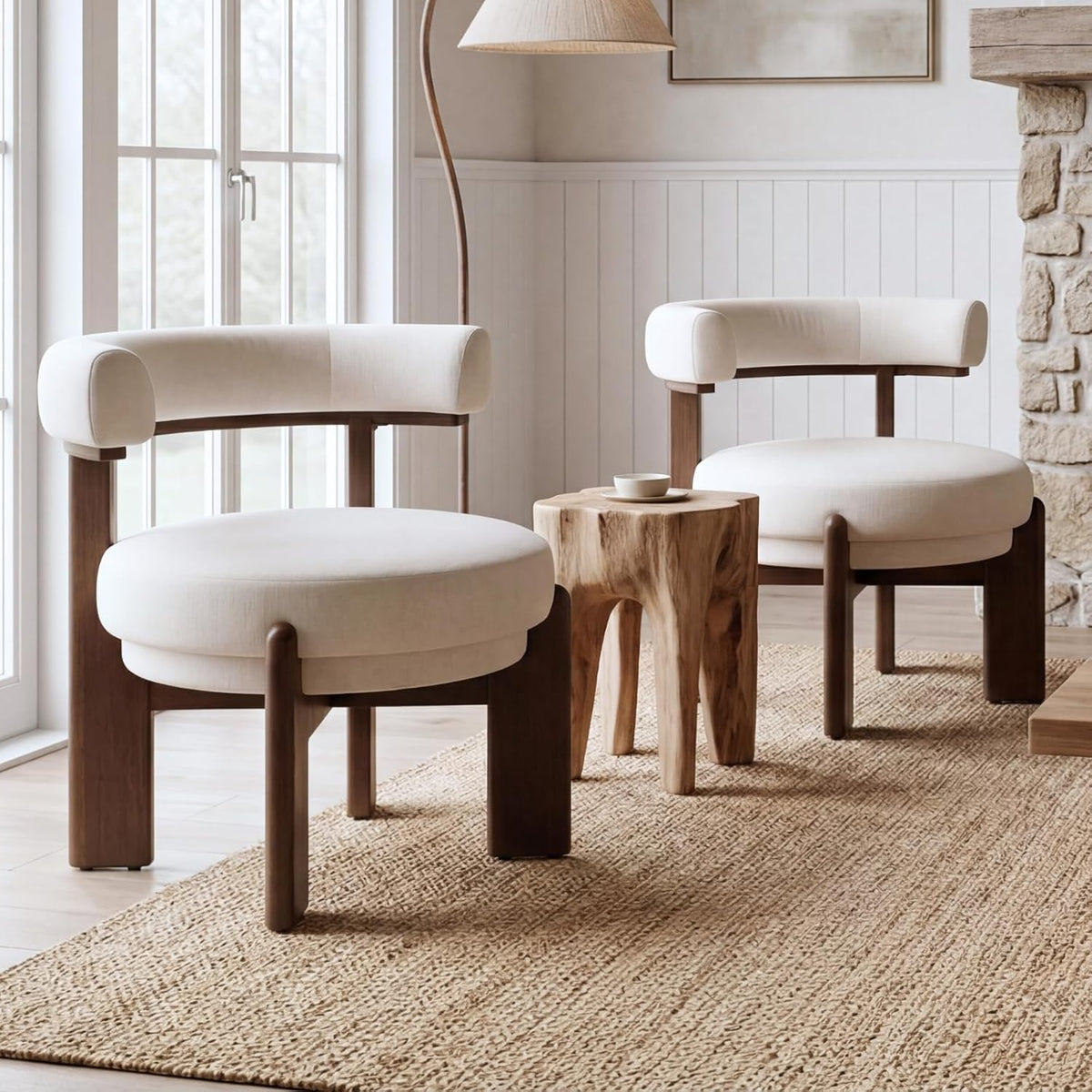 Dawson Modern Geometric Accent Chair & Ottoman Set