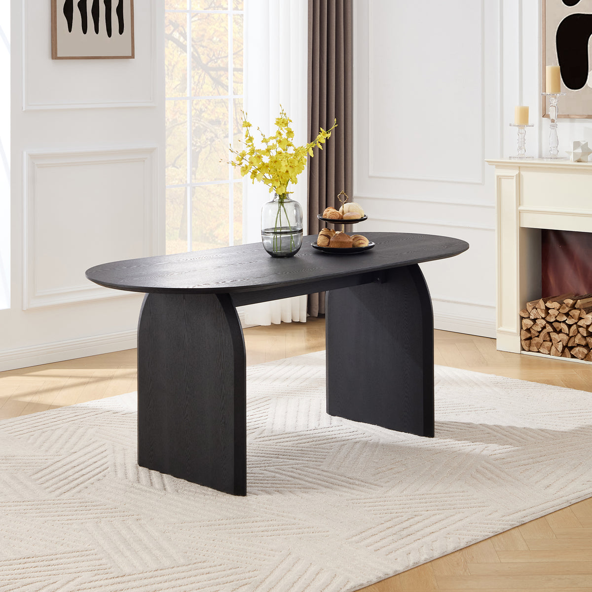 Fran Dining Table 71" — Black