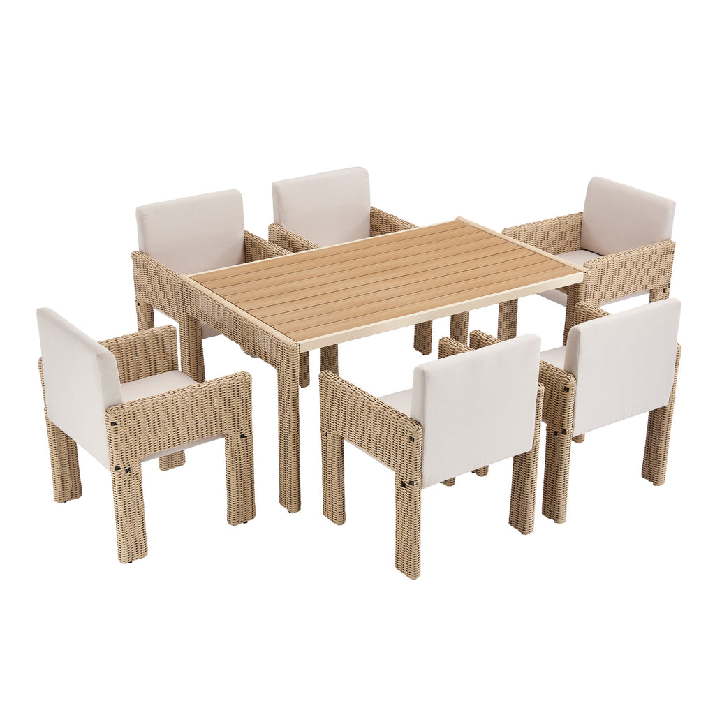Relen Rattan Dining Set For 6 People