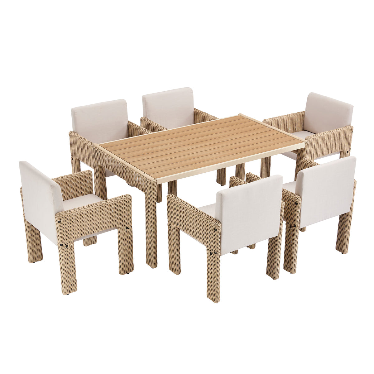 Relen Rattan Dining Set For 6 People