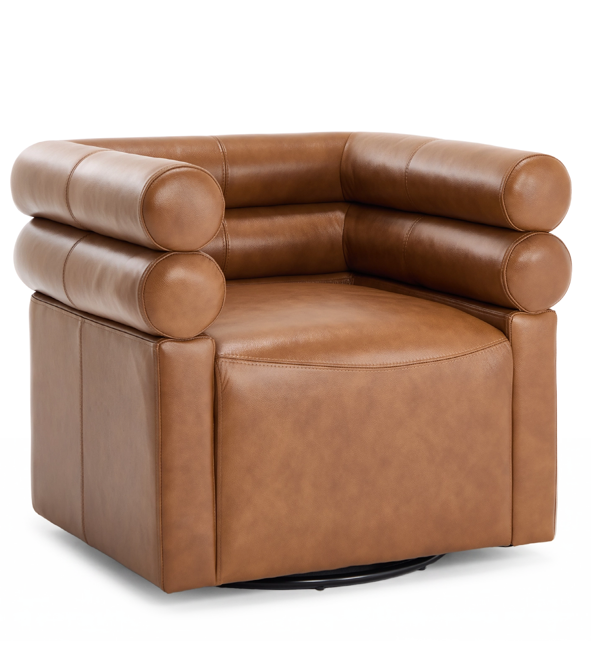 Asher Genuine Leather Swivel Lounge Chair
