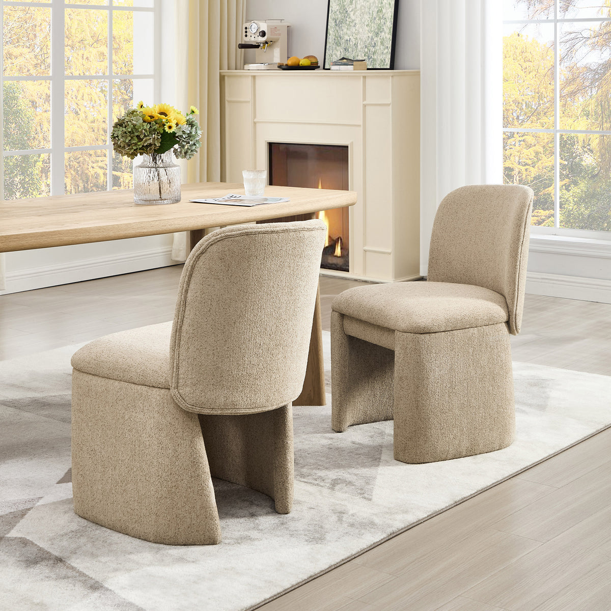 Haven Modern Upholstered Dining Chairs (Set of 2)