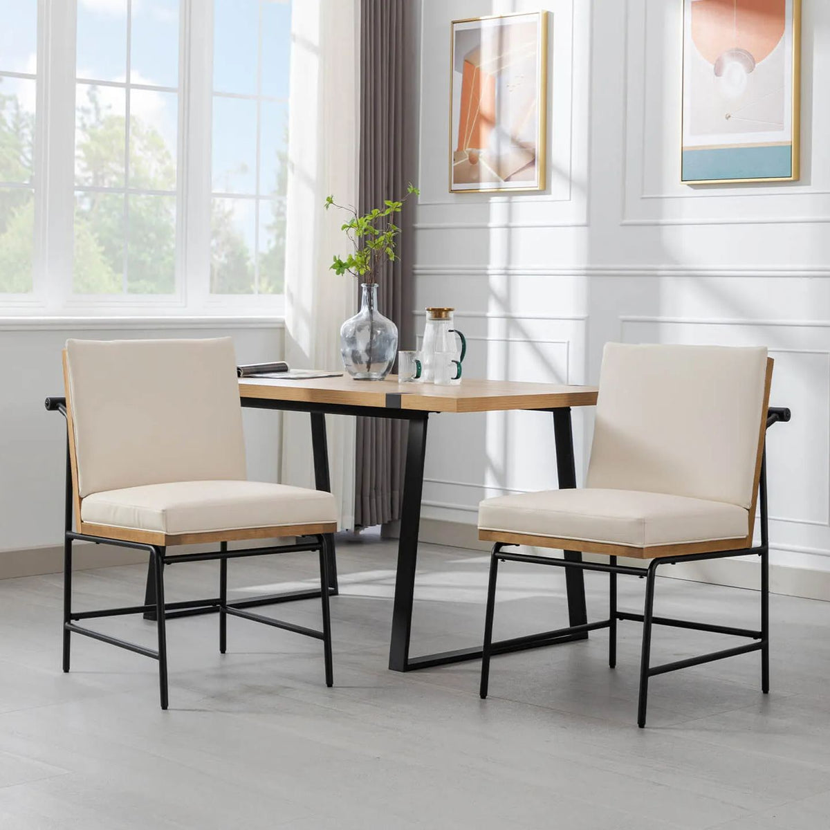 Ramsey Modern Industrial Dining Chairs (Set of 2)