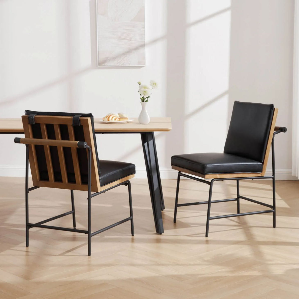 Ramsey Modern Industrial Dining Chairs (Set of 2)