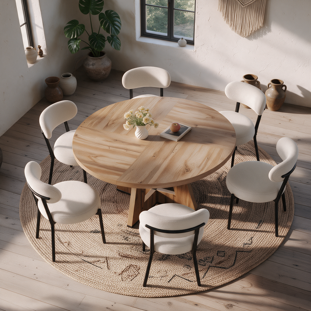 Fabi 47 Round Table + 6 Sarah Chairs