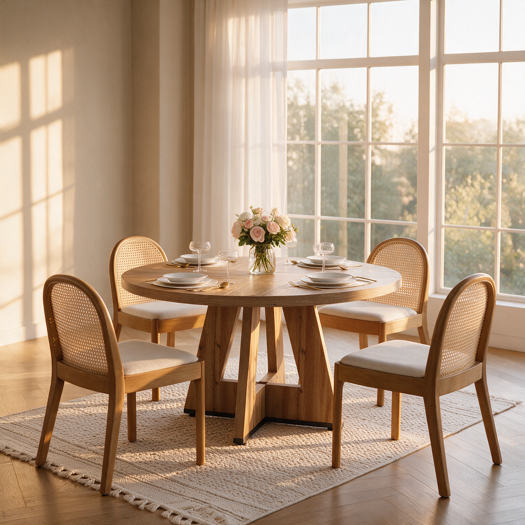 Fabi 47 Round Table + 6 Luna Chairs