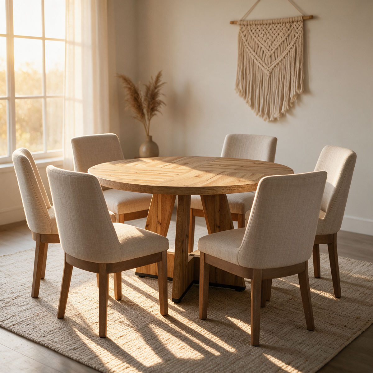Fabi 47 Round Table + 6 Milla Chairs