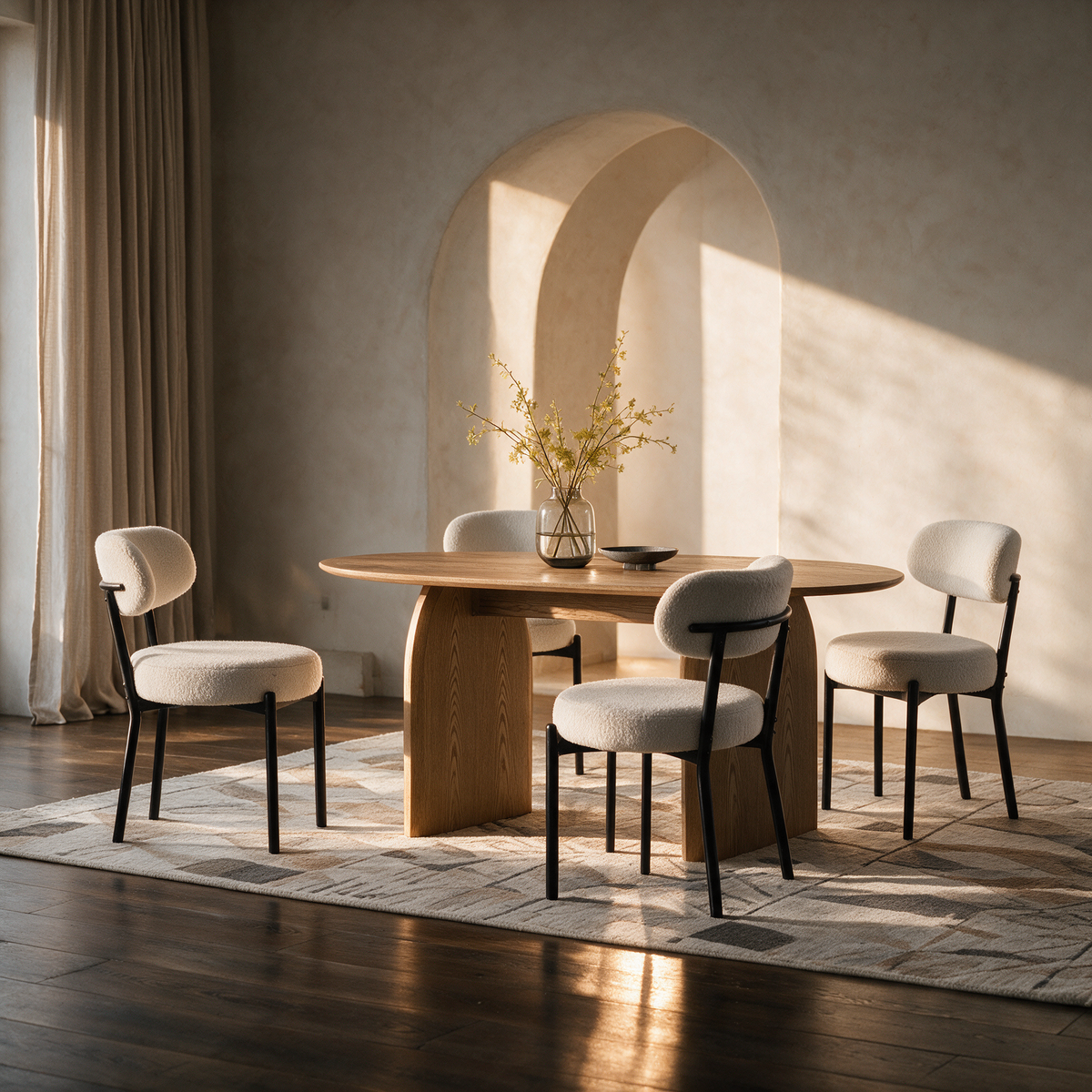 Fran 71" Dining Table + 4 Sarah Chairs