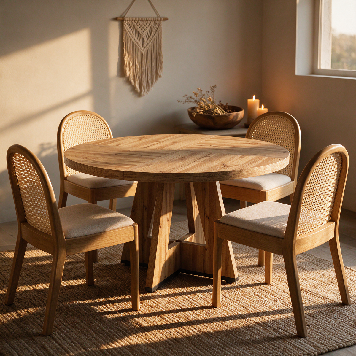 Fabi 47 Round Table + 4 Luna Chairs