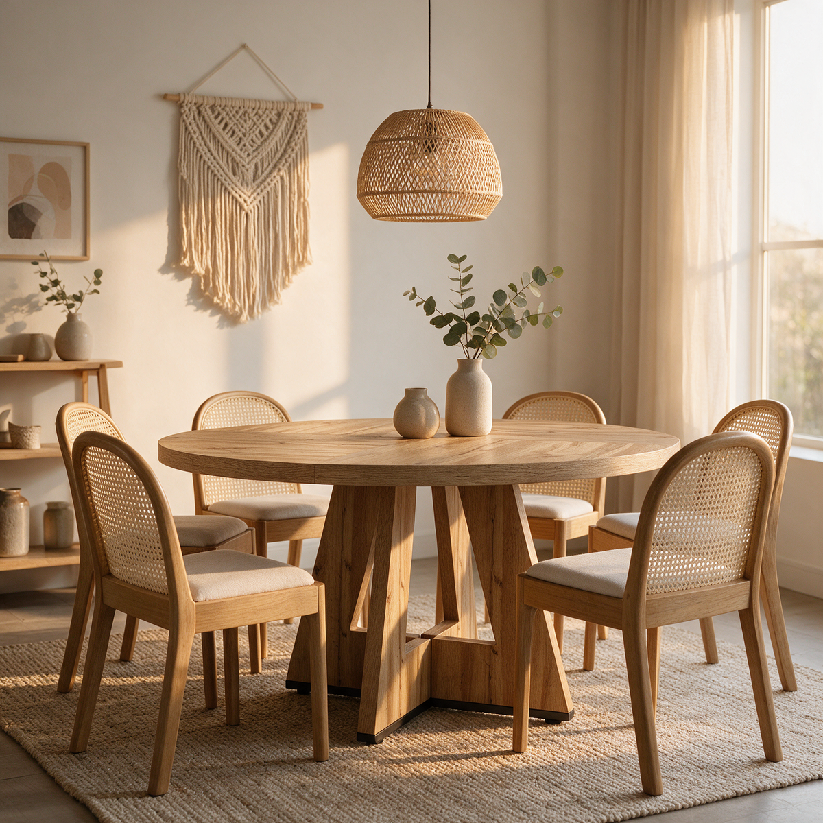 Fabi 47 Round Table + 6 Luna Chairs