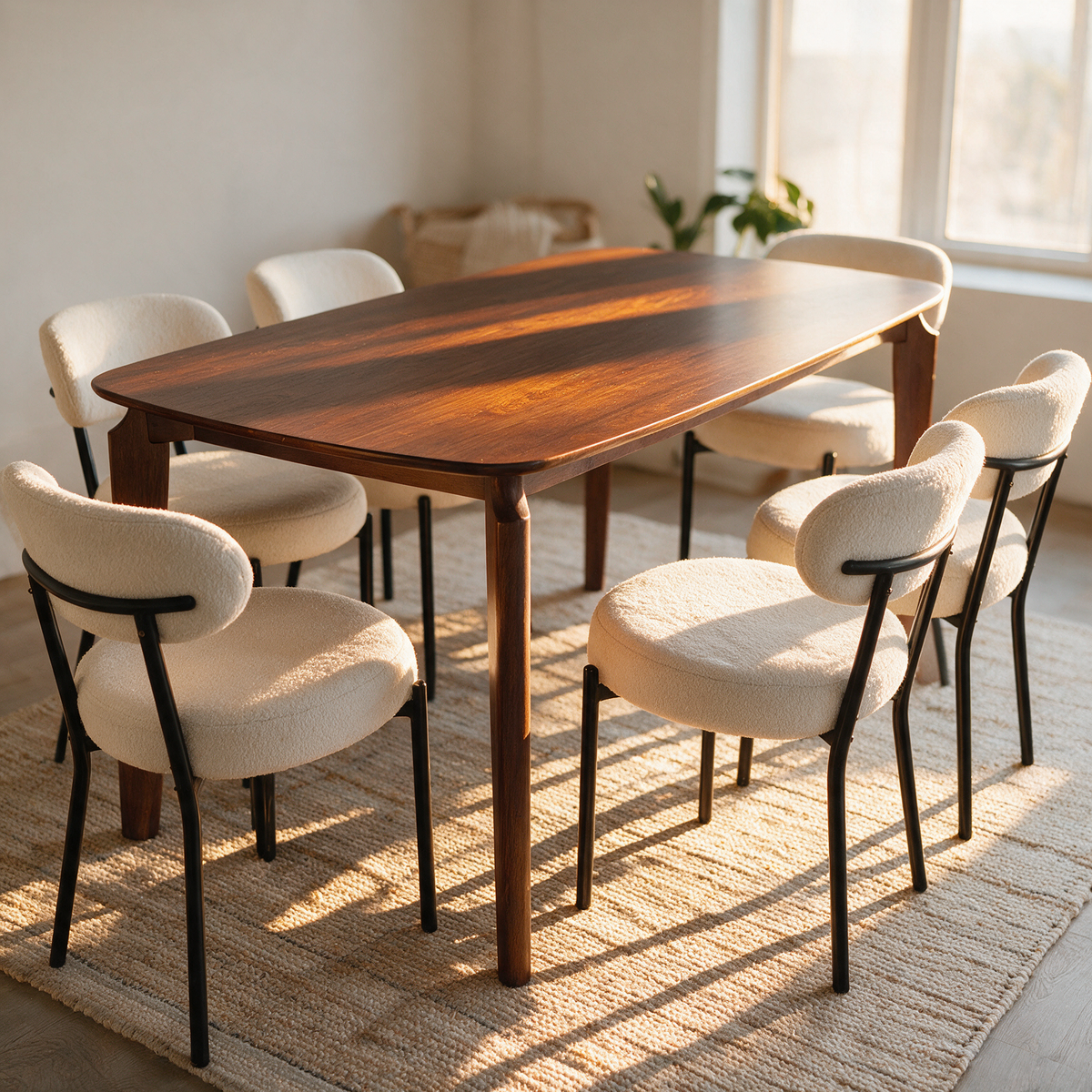 Sandra 70" Table + 6 Sophie Chairs