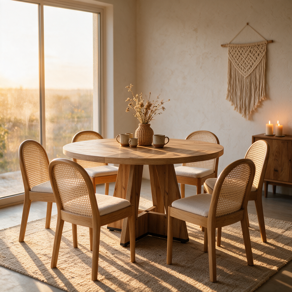 Fabi 47 Round Table + 6 Luna Chairs