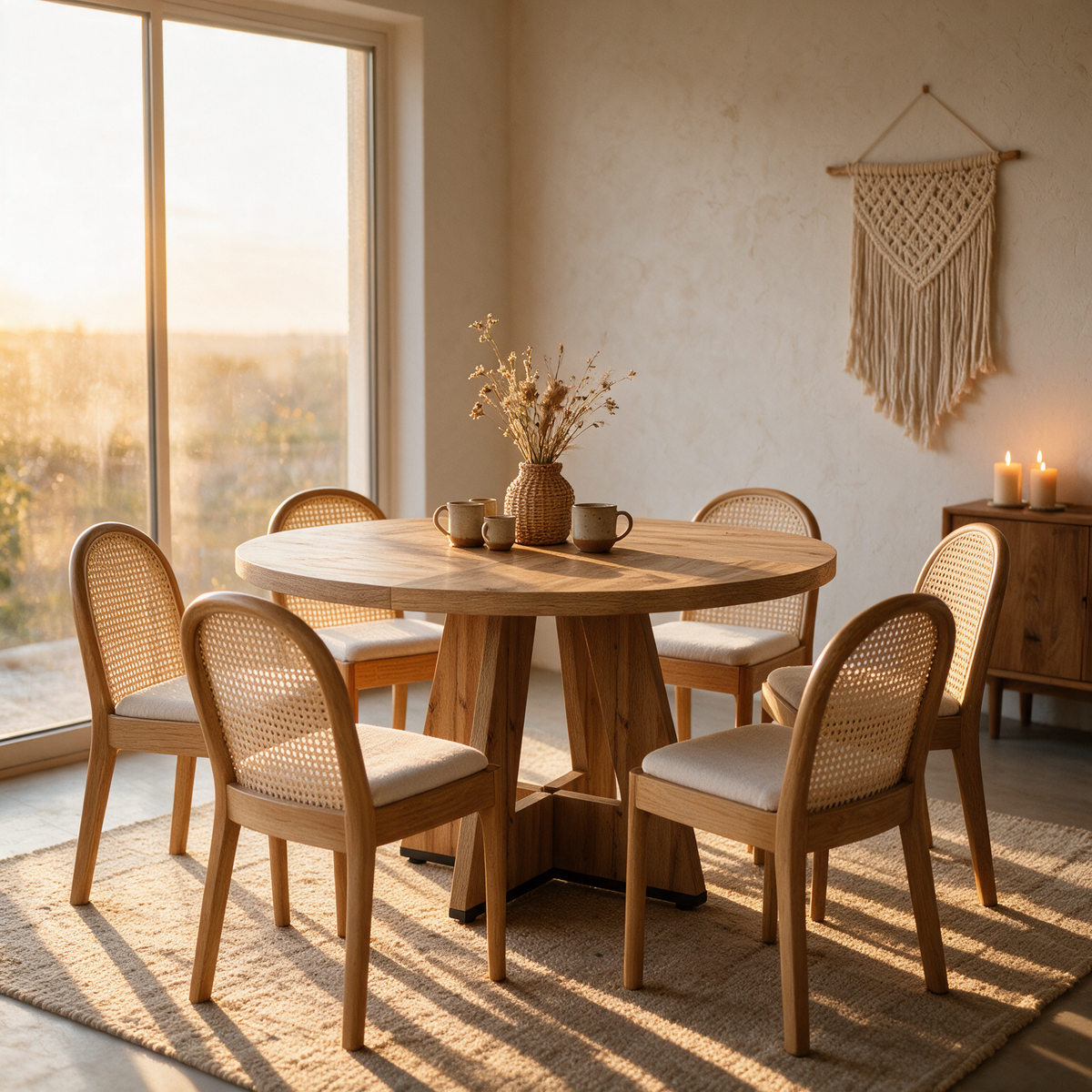Fabi 47 Round Table + 6 Luna Chairs