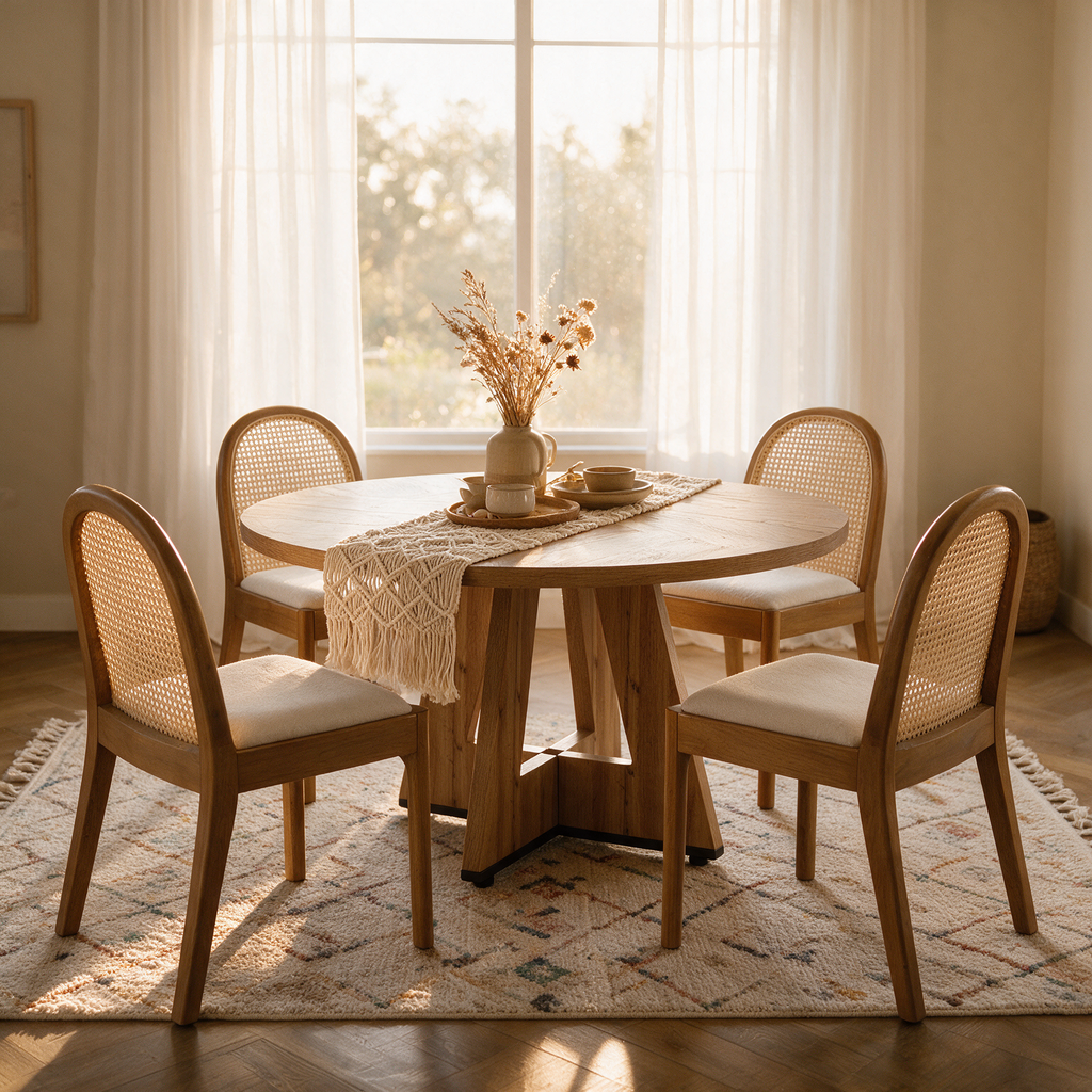 Fabi 47 Round Table + 4 Luna Chairs