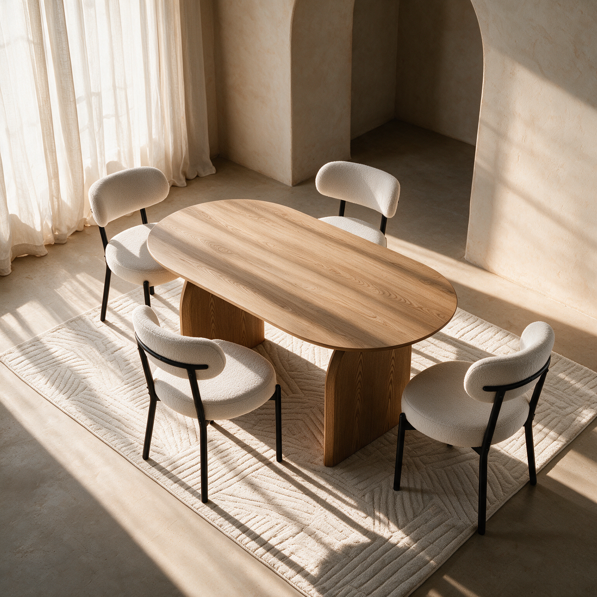 Fran 71" Dining Table + 4 Sarah Chairs