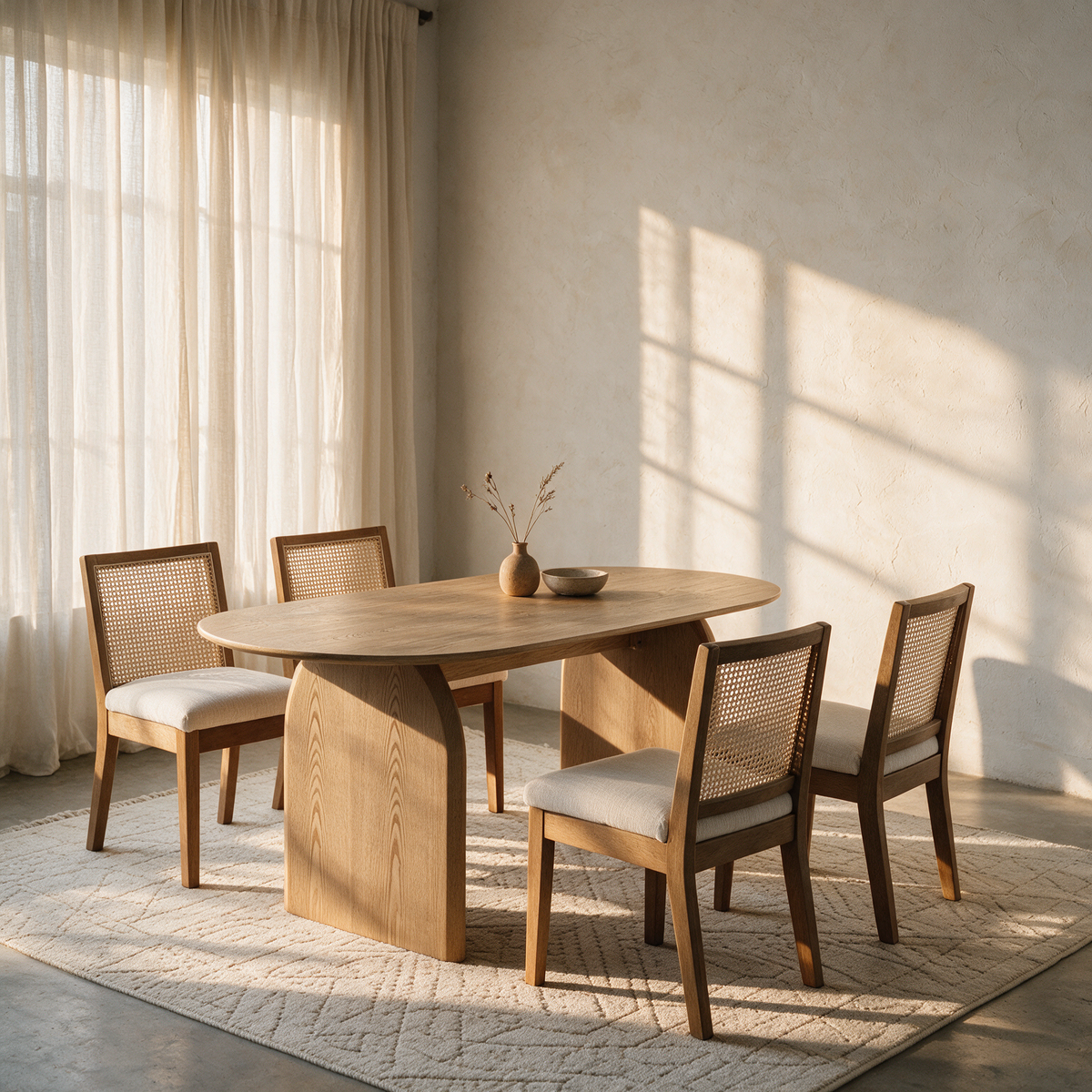 Fran 71" Dining Table + 4 Kristen Chairs
